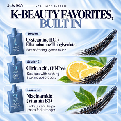 JOVISA LASH LIFT SYSTEM - 5 Single-Use 3-Solution Sets for Professional Use