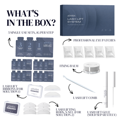 JOVISA LASH LIFT SYSTEM - 5 Single-Use 3-Solution Sets for Professional Use
